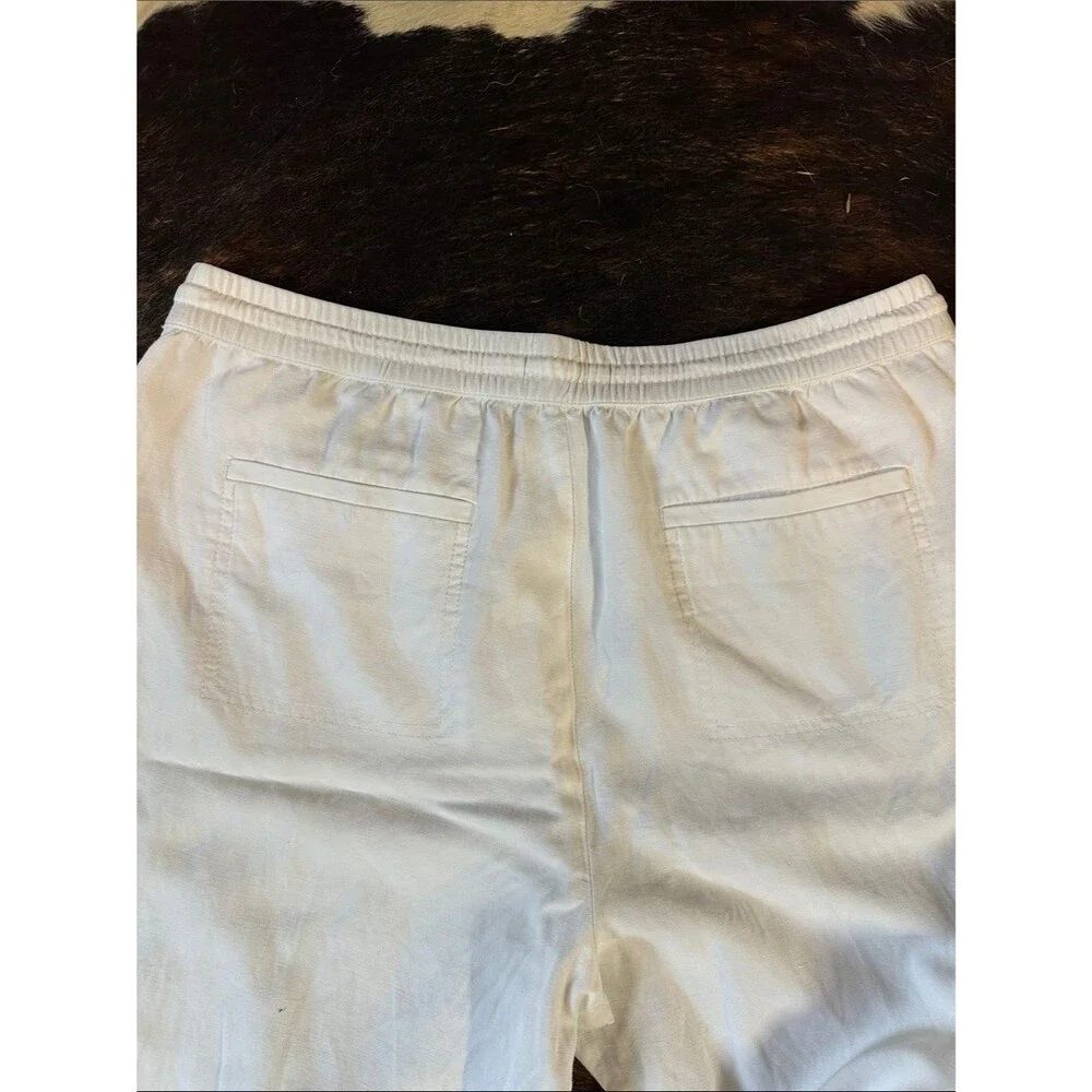 Banana Republic White Linen Blend Pants, 24